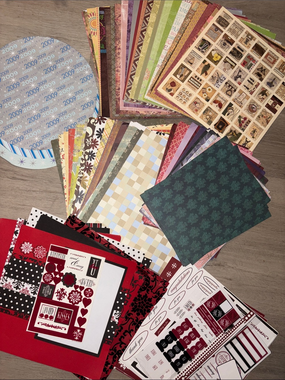 Assorted Patterned Scrapbook Paper Pack - Mixed Colors